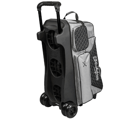 KR Strikeforce Royal Flush Silver/Black 4x4 Bowling Ball Roller Bag - Image 9