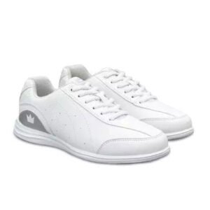 Brunswick Youth Mystic White Silver Bowling Shoes