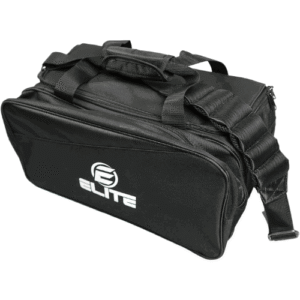 ELITE Deluxe 2 Ball Plus Double Tote Bowling Bag with Shoe Storage Pocket