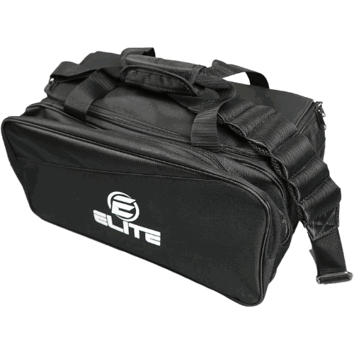 ELITE Deluxe 2 Ball Plus Double Tote Bowling Bag with Shoe Storage Pocket