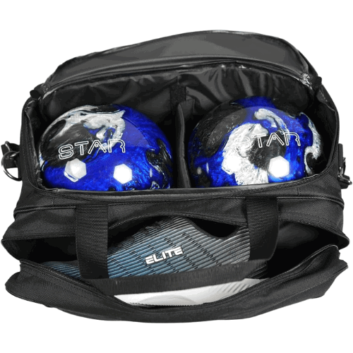 ELITE Deluxe 2 Ball Plus Double Tote Bowling Bag with Shoe Storage Pocket - Image 4