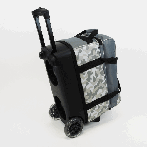 ELITE Deluxe Double Roller Bowling Bag Grey Camo - Image 2