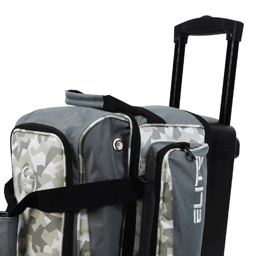 ELITE Deluxe Double Roller Bowling Bag Grey Camo - Image 3