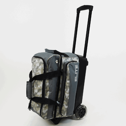 ELITE Deluxe Double Roller Bowling Bag Grey Camo - Image 11