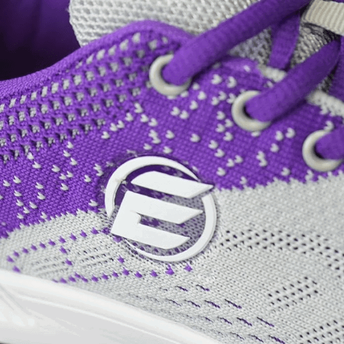 ELITE Women's Comfort Lace Up Grey/Violet Bowling Shoes - Image 4