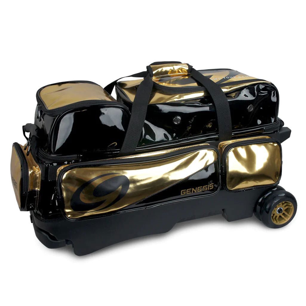 Genesis Dually 3 Ball Roller Black/Gold Bowling Bag - Image 3