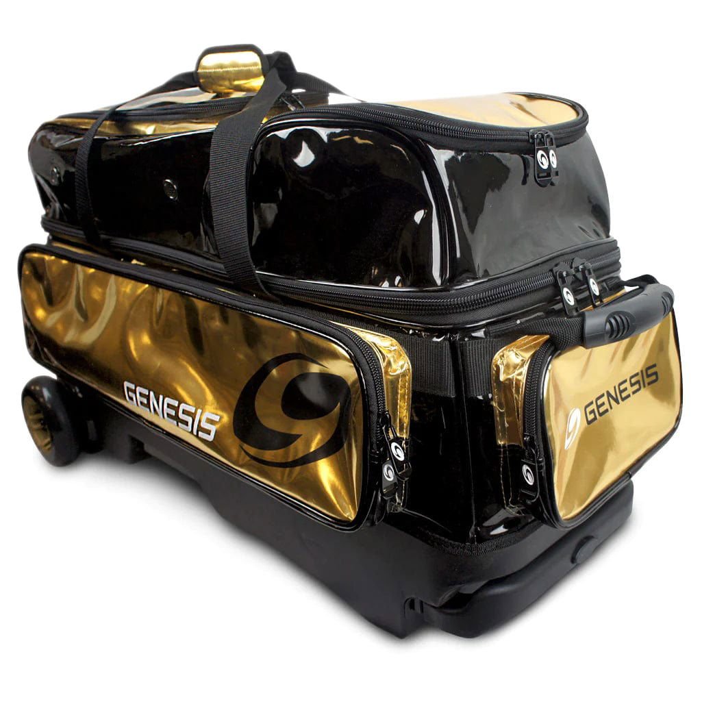 Genesis Dually 3 Ball Roller Black/Gold Bowling Bag - Image 4