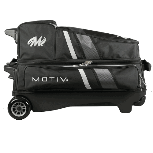 Motiv Vault Inline Black/Grey 4-Ball Bowling Ball Roller Bag - Image 2