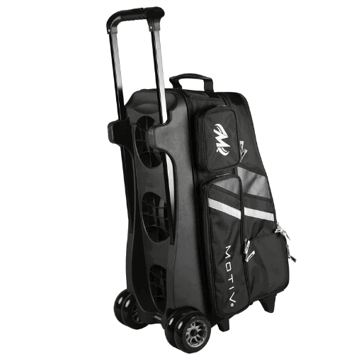 Motiv Vault Inline Black/Grey 4-Ball Bowling Ball Roller Bag - Image 3