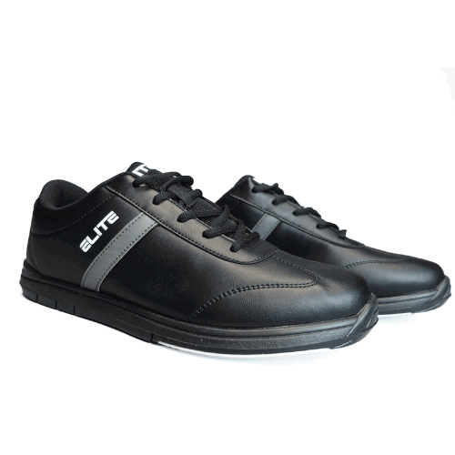 ELITE Men's Basic Black/Grey Athletic Lace Up Bowling Shoes with Universal Sliding Soles for Right or Left Handed Bowlers - Image 5