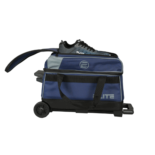 ELITE Basic Double Roller Navy/Grey Bowling Bag - Image 6