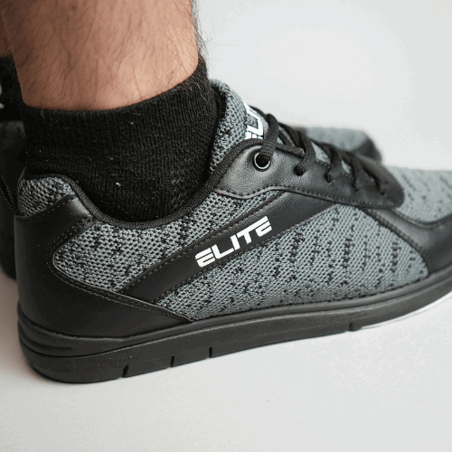 ELITE Men's Pinnacle Black/Grey Wide Athletic Lace Up Bowling Shoes - Image 5