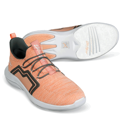 KR Strikeforce The Milan Coral/Grey Women's Athletic Bowling Shoes - Image 2