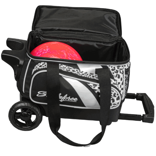 KR Strikeforce Cruiser Single Roller White Leopard Bowling Bag - Image 4