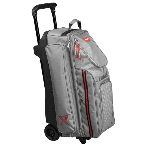KR Strikeforce Diamond Grey Triple Roller Premium Bowling Bag - Image 2