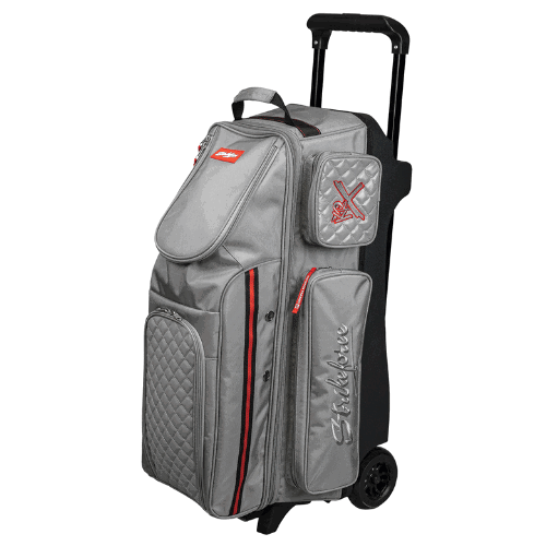 KR Strikeforce Diamond Grey Triple Roller Premium Bowling Bag
