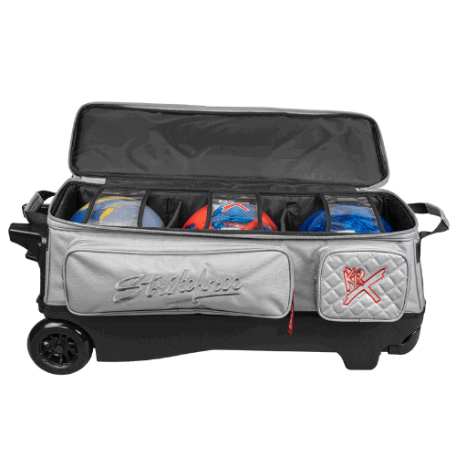 KR Strikeforce Diamond Grey Triple Roller Premium Bowling Bag - Image 6
