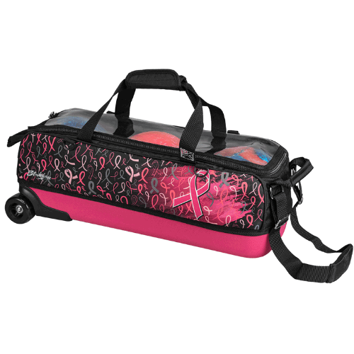 KR Strikeforce Fast Slim Pink Ribbons Triple Tote Bowling Bag