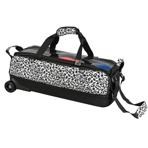 KR Strikeforce Fast Slim White Leopard Triple Tote Bowling Bag