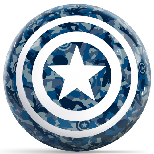 OnTheBallBowling Marvel Avengers Captain America Camo Shield Bowling Ball