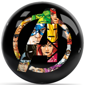 OnTheBallBowling Marvel Avengers Logo with Characters Bowling Ball