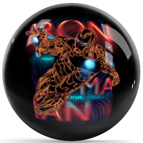 OnTheBallBowling Marvel Avengers Neon Iron Man Bowling Ball