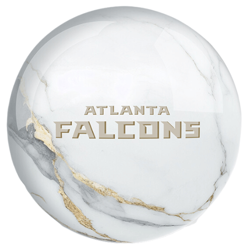 OnTheBallBowling NFL White Marble Atlanta Falcons Bowling Ball - Image 2