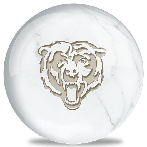 OnTheBallBowling NFL White Marble Chicago Bears Bowling Ball