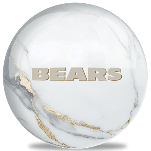 OnTheBallBowling NFL White Marble Chicago Bears Bowling Ball - Image 2