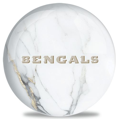 OnTheBallBowling NFL White Marble Cincinnati Bengals Bowling Ball - Image 2