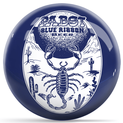 OnTheBallBowling Pabst Scorpion Blue With White Logo Bowling Ball