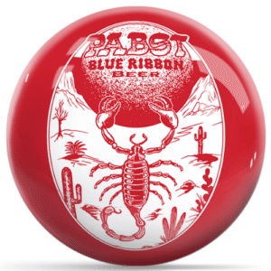 OnTheBallBowling Pabst Scorpion Red With White Logo Bowling Ball