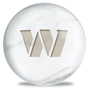 OnTheBallBowling White Marble NFL Washington Commanders Bowling Ball