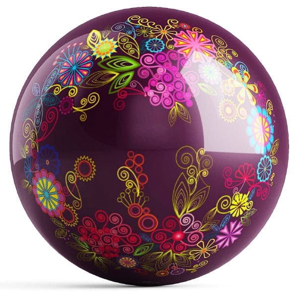 Ontheballbowling Abstract Flowers Bowling Ball by Valentina Georgieva - Image 2