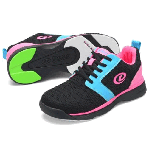 Dexter Womens Raquel LX Black/Blue/Pink Glow Bowling Shoes - Image 2
