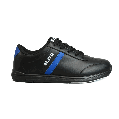 ELITE Men's Basic Black/Royal Athletic Lace Up Bowling Shoes with Universal Sliding Soles for Right or Left Handed Bowlers - Image 3
