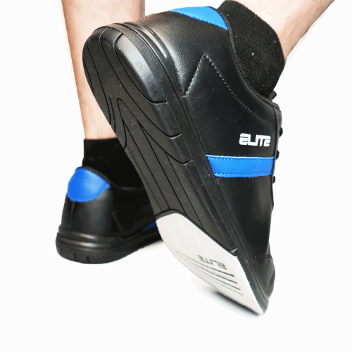 ELITE Men's Basic Black/Royal Athletic Lace Up Bowling Shoes with Universal Sliding Soles for Right or Left Handed Bowlers - Image 4