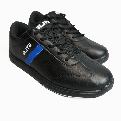 ELITE Men's Basic Black/Royal Athletic Lace Up Bowling Shoes with Universal Sliding Soles for Right or Left Handed Bowlers - Image 5