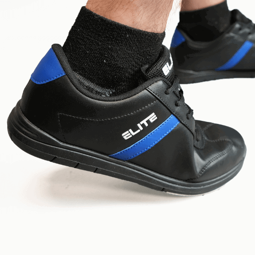 ELITE Men's Basic Black/Royal Athletic Lace Up Bowling Shoes with Universal Sliding Soles for Right or Left Handed Bowlers - Image 7