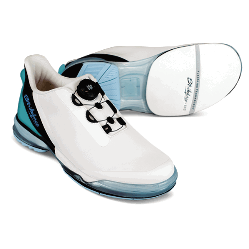 KR Strikeforce TPC Hype Unisex Right Hand Wide White/Black/Sky Bowling Shoes - Image 2