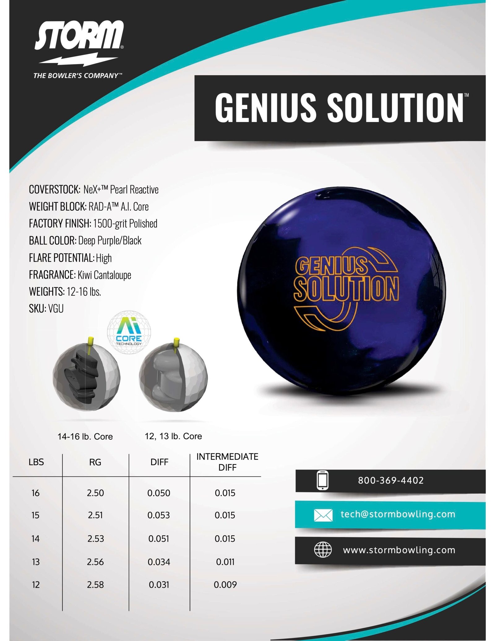 Storm Genius Solution Overseas Bowling Ball - Image 2