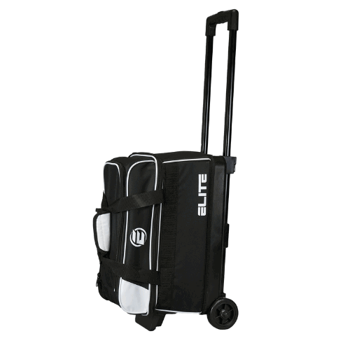 ELITE Basic Double Roller Black/White Bowling Bag - Image 2