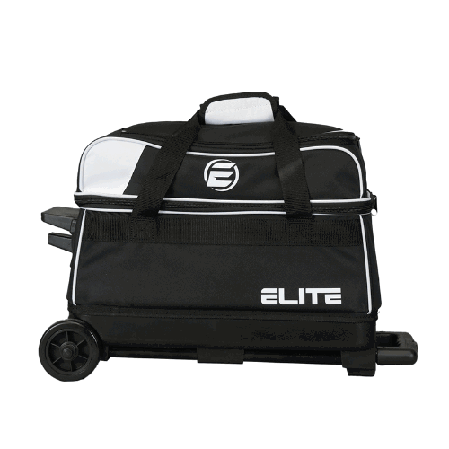 ELITE Basic Double Roller Black/White Bowling Bag - Image 4