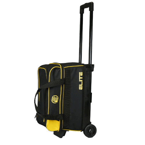 ELITE Basic Double Roller Black/Yellow Bowling Bag - Image 2