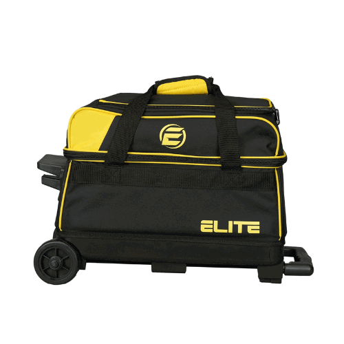 ELITE Basic Double Roller Black/Yellow Bowling Bag - Image 4