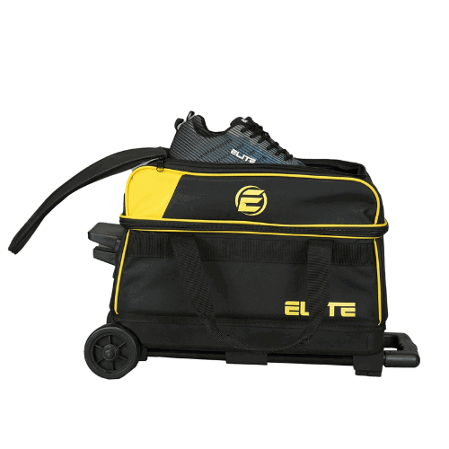 ELITE Basic Double Roller Black/Yellow Bowling Bag - Image 5